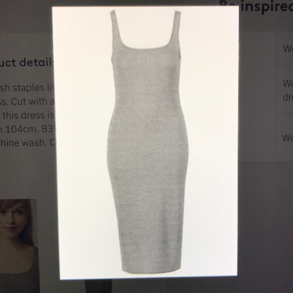 TopShop Grey Cotton Sheath / Scuba Dress NWT - Picture 3 of 7